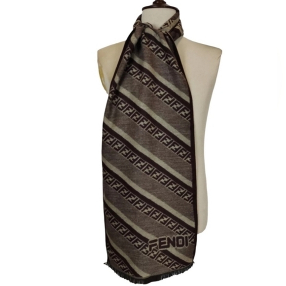 🧧Fantastic Fendi Zucca Cashmere Scarf❄️GIFT - Picture 6 of 7